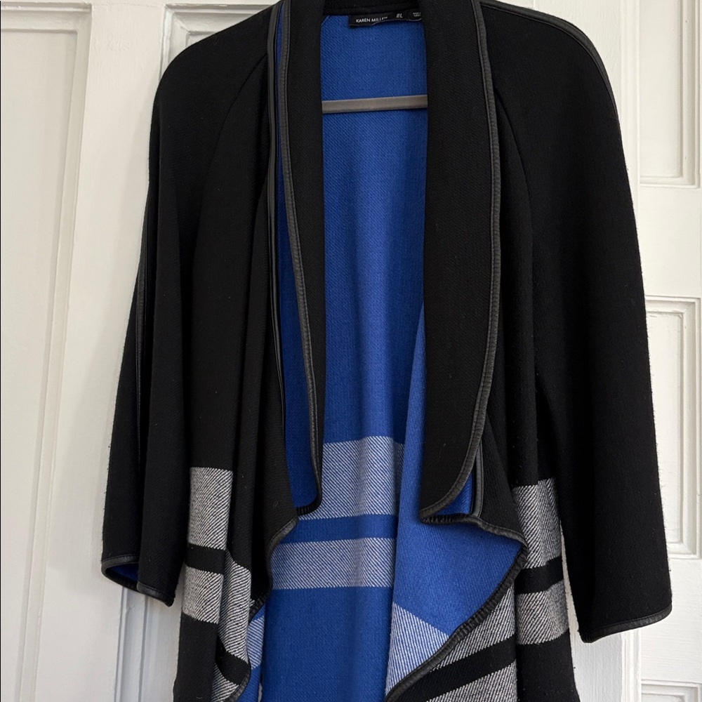Karen Millen Black, Blue, and Off-white  3/4 wrap